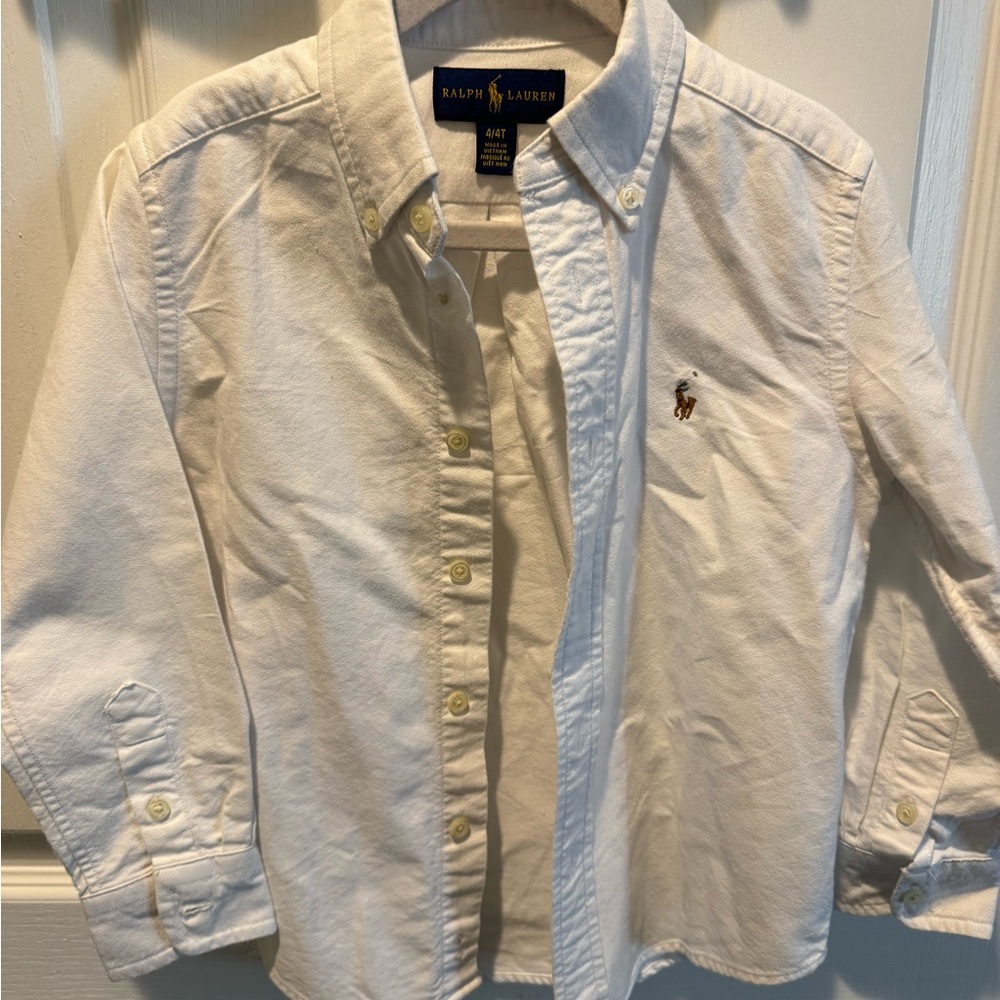 Ralph Lauren Kids Cream Button-Down Shirt